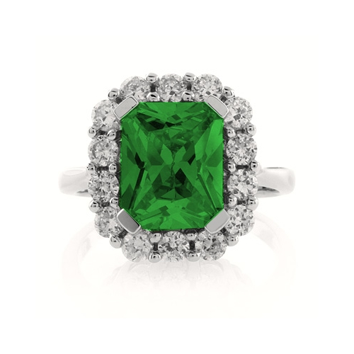 Emerald Sterling Silver Ring