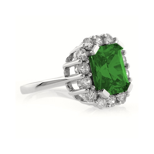 Emerald Sterling Silver Ring