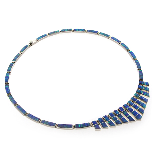 Mexican Blue Opal Sterling Silver Necklace