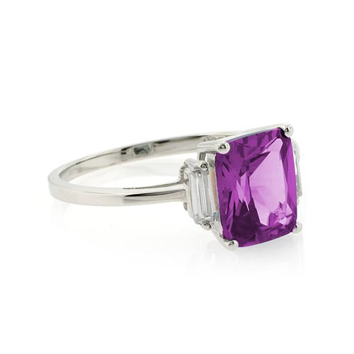 Alexandrite Emerald Cut Ring Changing Color Stone