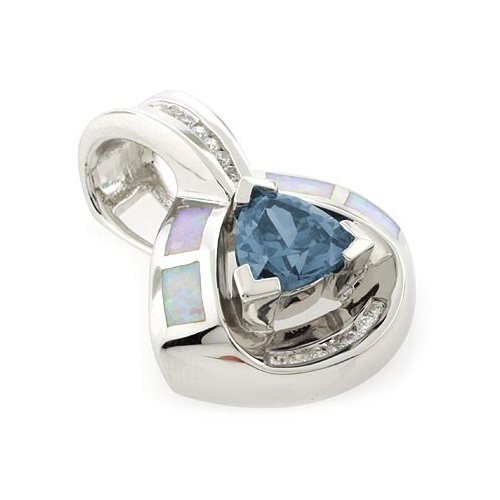 Alexandrite and White Opal Silver Pendant