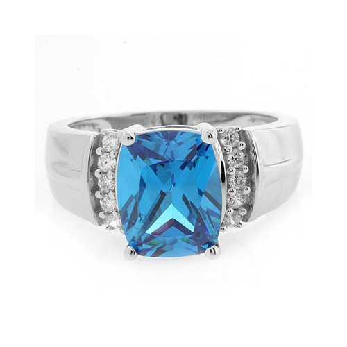 Unisex Blue Topaz Ring