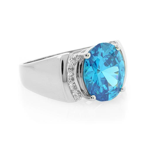 Big Blue Topaz Silver Ring