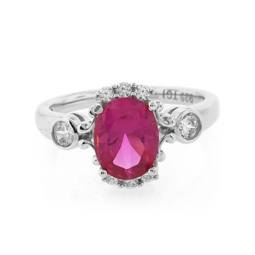 High Quality Genuine Pink Topaz Silver Ring