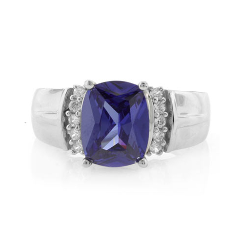 Unisex Tanzanite Silver Ring