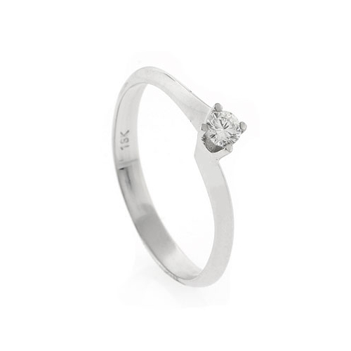 0.13 ct tw Diamond Solitaire Ring Setting in 18K White Gold