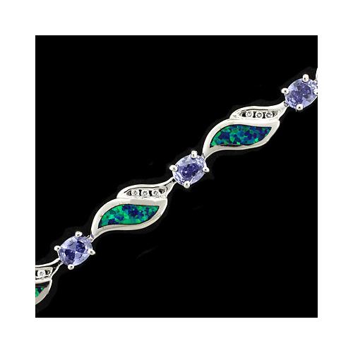 Australian Opal with Tanzanite Bracelet