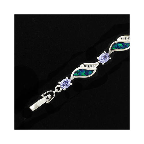 Australian Opal with Tanzanite Bracelet