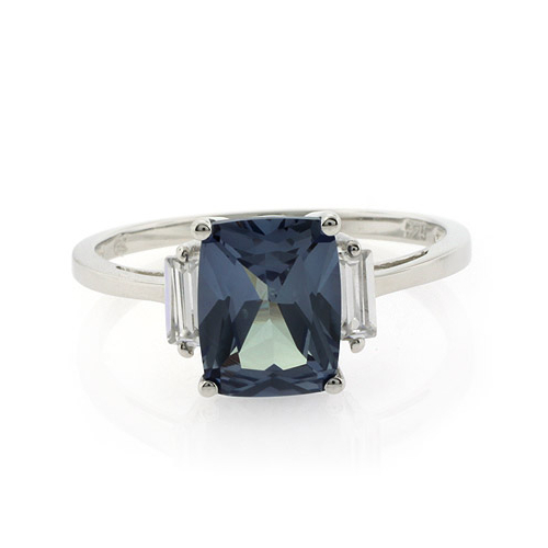 Alexandrite Emerald Cut Ring Changing Color Stone