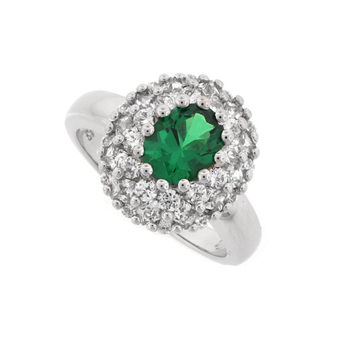 Emerald Ring with Sterling Silver