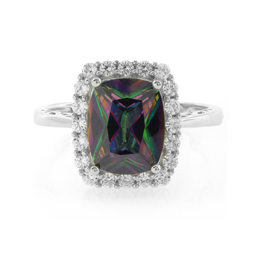 High Quality Mystic Topaz Sterling Silver Ring