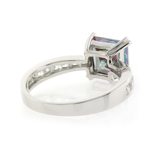 Engagement Mystic Topaz Silver Ring