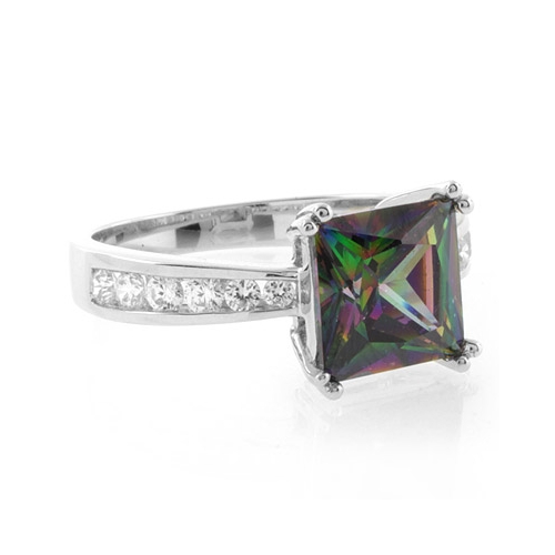 Engagement Mystic Topaz Silver Ring