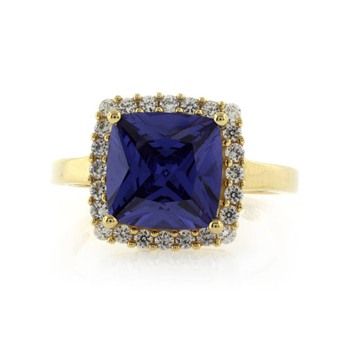 Tanzanite Sterling Silver Ring in Gold Plated