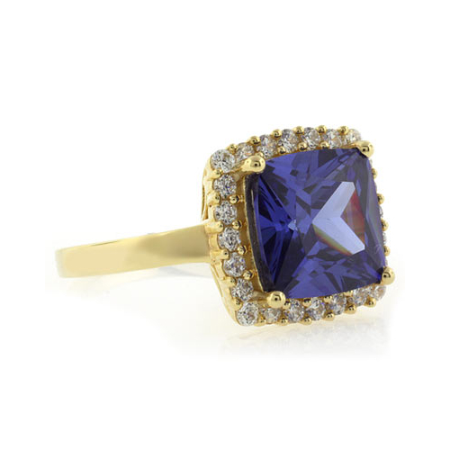 Tanzanite Sterling Silver Ring in Gold Plated