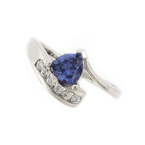 Solitaire Tanzanite Sterling Silver Ring