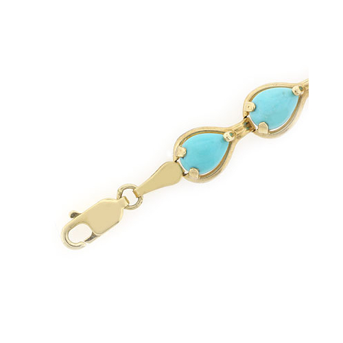 Turquoise 14k Yellow Gold Bracelet