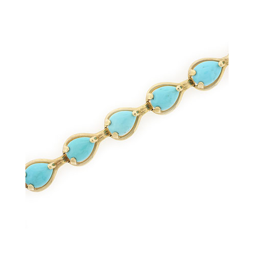 Turquoise 14k Yellow Gold Bracelet