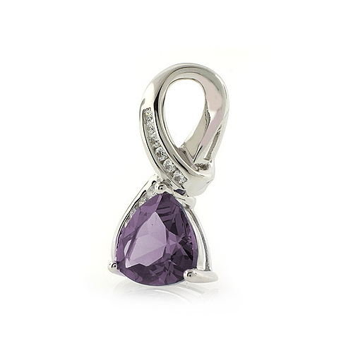 Alexandrite Bluish to Pink Trillion Cut Stone Pendant