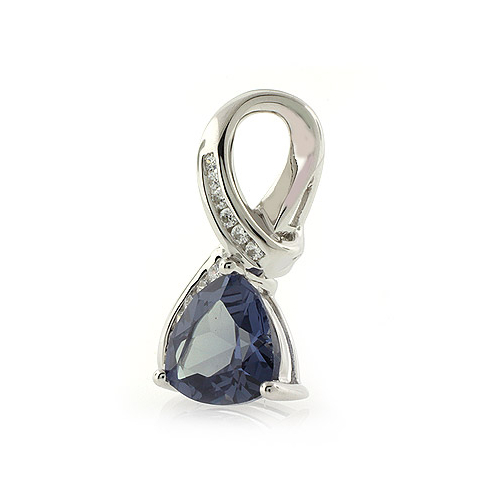 Alexandrite Bluish to Pink Trillion Cut Stone Pendant