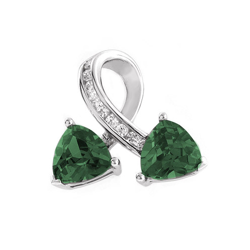 Double Alexandrite Trillion Cut Stone Pendant