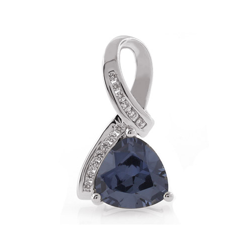 Alexandrite Sterling Silver Trillion Cut Stone Pendant