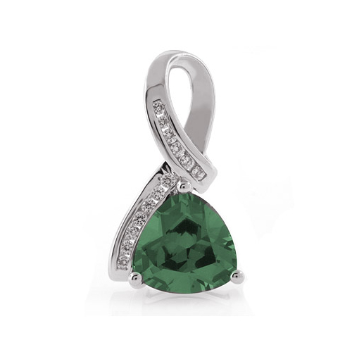 Alexandrite Sterling Silver Trillion Cut Stone Pendant