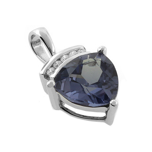 Changing Color Alexandrite Sterling Silver Pendant