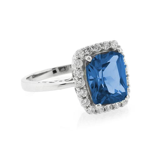 High Quality Blue Topaz Sterling Silver Ring