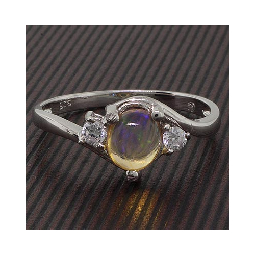 Natural Mexican Jelly Fire Opal Ring
