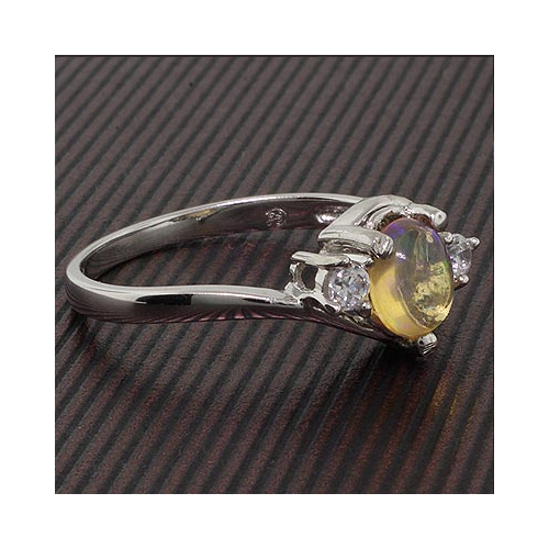 Natural Mexican Jelly Fire Opal Ring