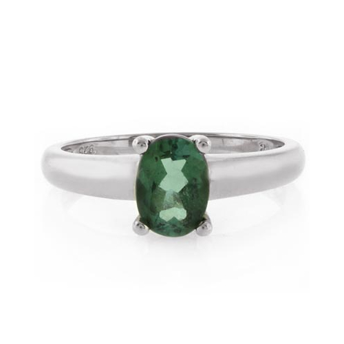 Mined Green Tourmaline Ring in Sterling Silver