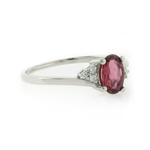 Authentic Rubellite Sterling Silver Ring