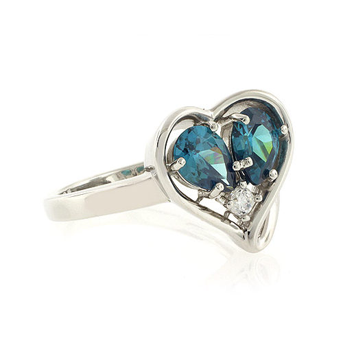 Alexandrite Ring Heart Shape