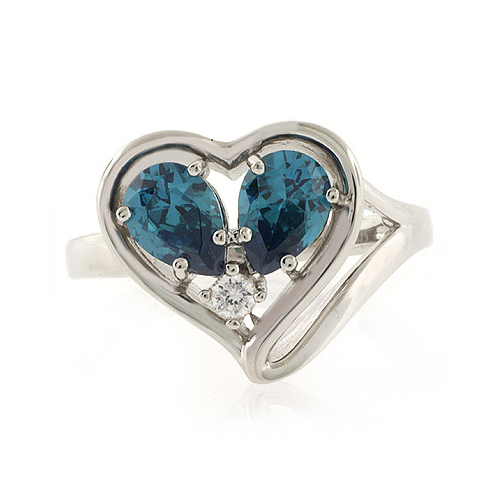 Alexandrite Ring Heart Shape