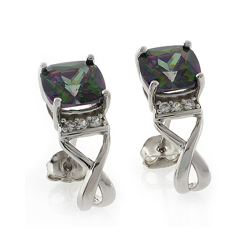 Mystic Topaz Cushion Cut Earrings