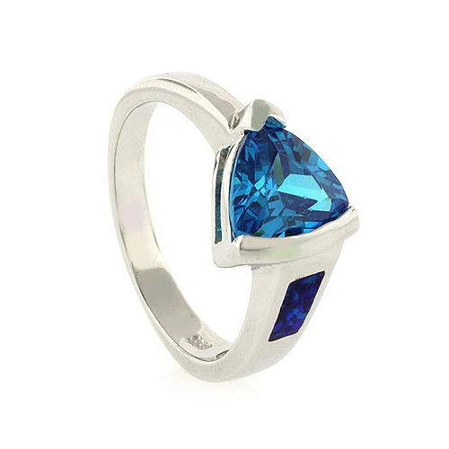 Elegant Blue Topaz Opal Ring