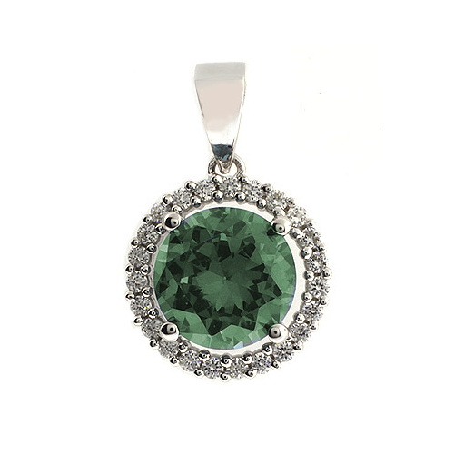 Changing Color Alexandrite Round Cut Stone Pendant