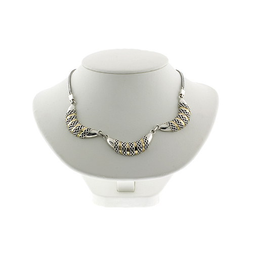 Hand Made Silver and 14K Gold Necklace