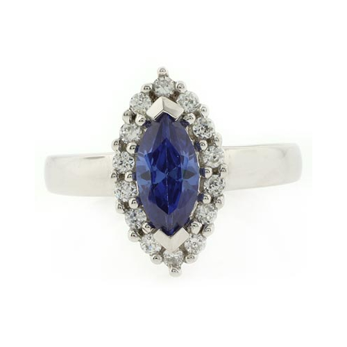 Silver Marquise Cut Tanzanite Ring