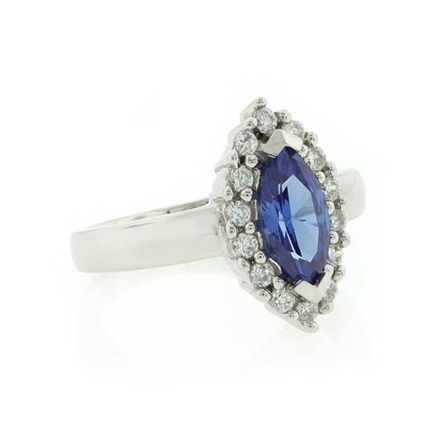 Silver Marquise Cut Tanzanite Ring