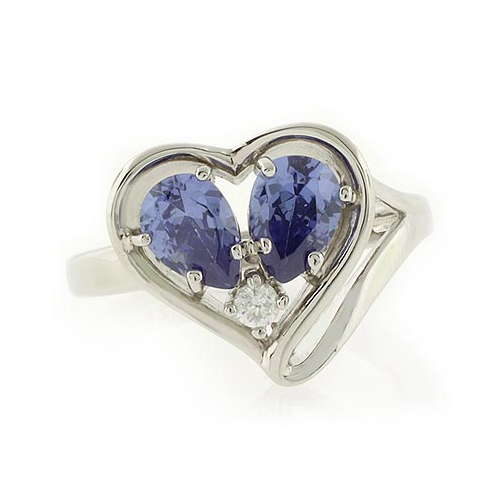 Tanzanite Ring Heart Shape