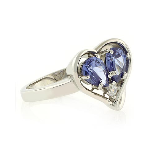 Tanzanite Ring Heart Shape