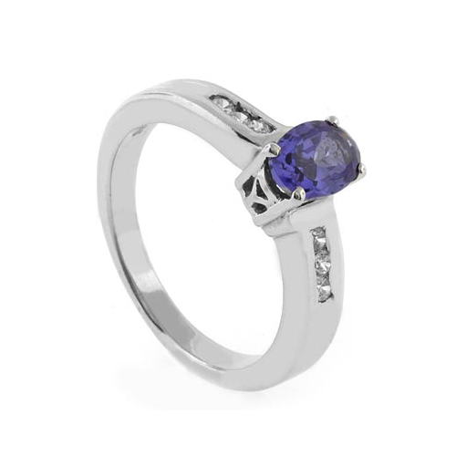 Oval Cut Tanzanite Silver Ring