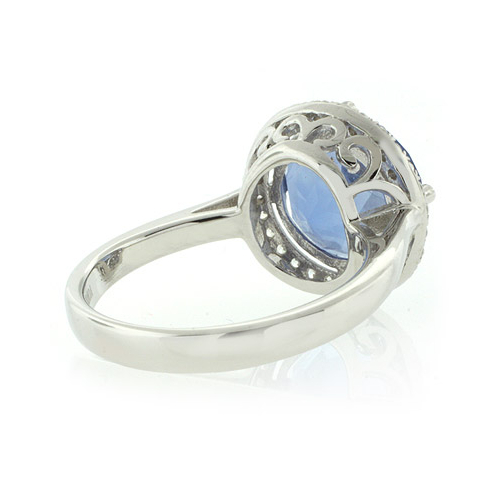 Round Cut Changing Color Stone Alexandrite Silver Ring