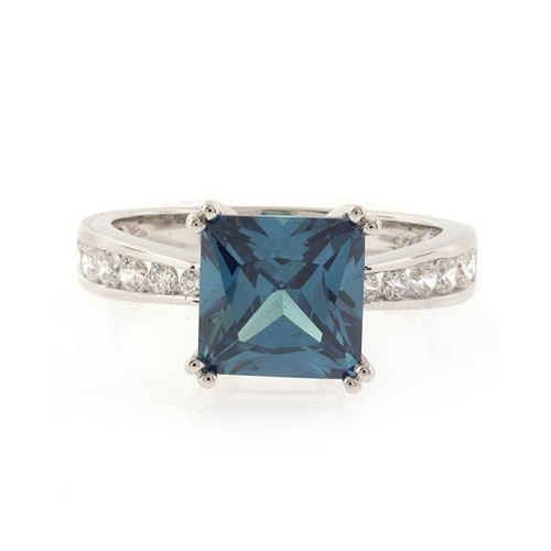 Alexandrite Engagement Sterling Silver Ring