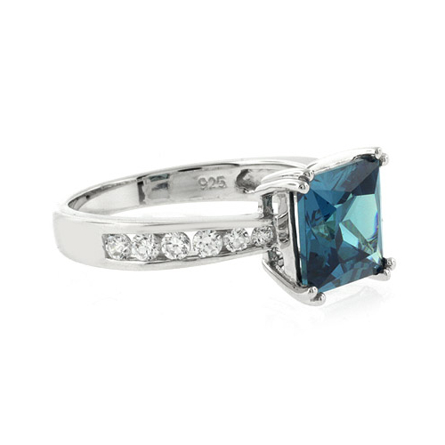Alexandrite Engagement Sterling Silver Ring