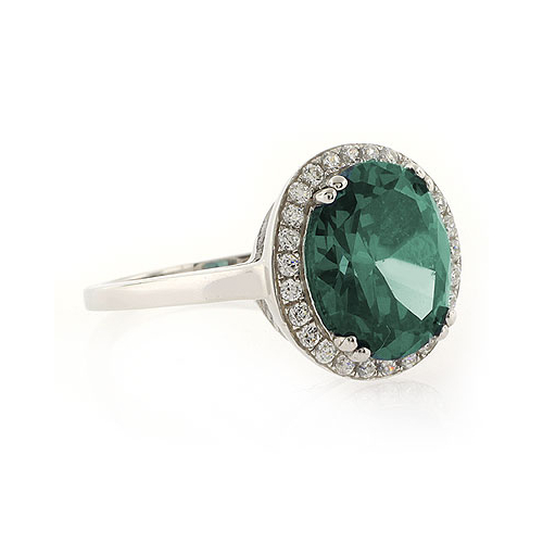 Alexandrite Very High Quality MicroPave Silver Ring