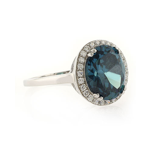 Alexandrite Very High Quality MicroPave Silver Ring