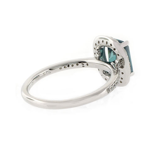 Alexandrite Stone MicroPave Silver Ring